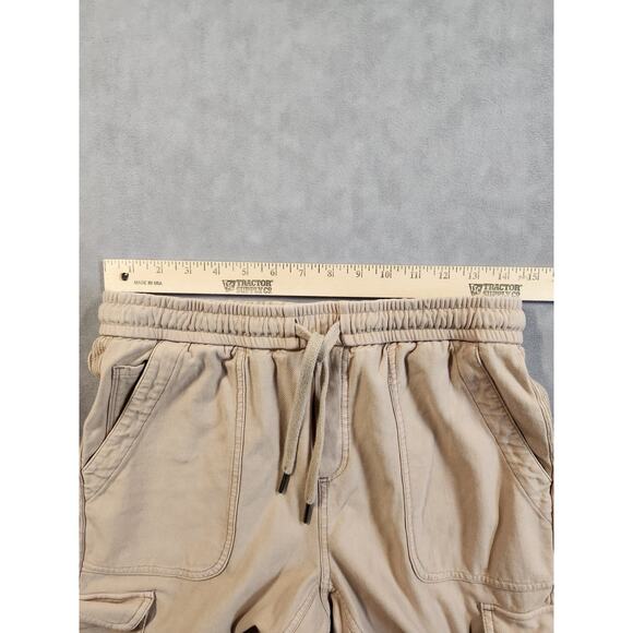 Athleta Farallon Cargo Crop Pants Womens Size 4 Tall Beige Drawstring Comfort - Picture 6 of 11